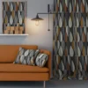 Arvidssons textil Gardintyger Mönstrade|Arvidssons Textil|Blader svart-orange tyg