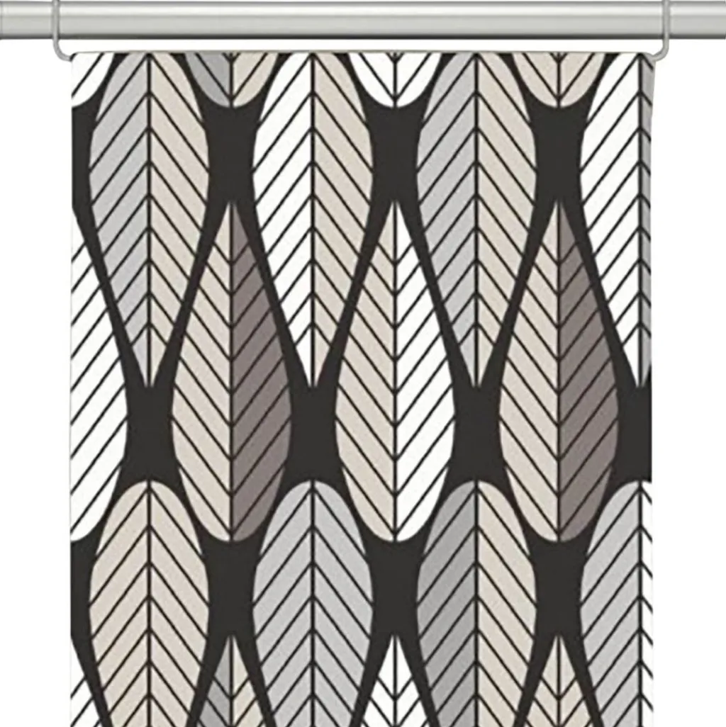 Arvidssons textil Panelgardiner|Blader svart panelgardiner