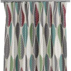 Arvidssons textil Gardiner Mönstrade|Blader vinröd gardiner