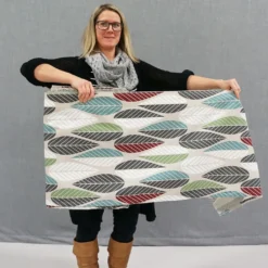 Arvidssons textil Gardinkappor Mönstrade|Blader vinröd gardinkappa metervara