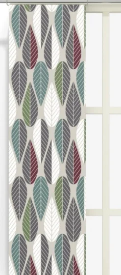 Arvidssons textil Panelgardiner|Blader vinröd panelgardiner