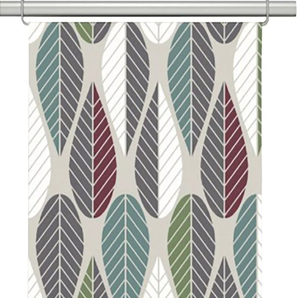 Arvidssons textil Panelgardiner|Blader vinröd panelgardiner