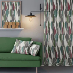 Arvidssons textil Gardintyger Mönstrade|Arvidssons Textil|Blader vinröd tyg