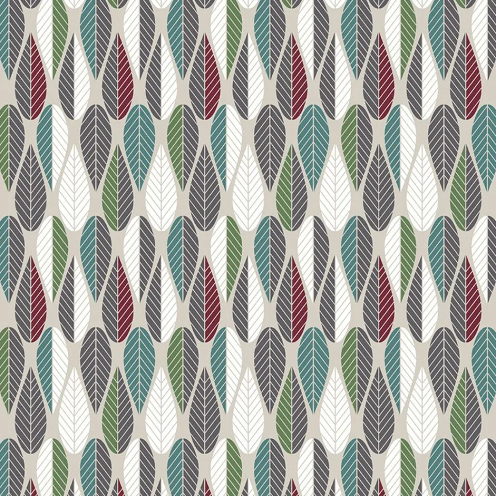 Arvidssons textil Gardintyger Mönstrade|Arvidssons Textil|Blader vinröd tyg