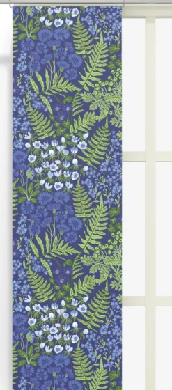Arvidssons textil Panelgardiner|Blå Blom blå panelgardiner