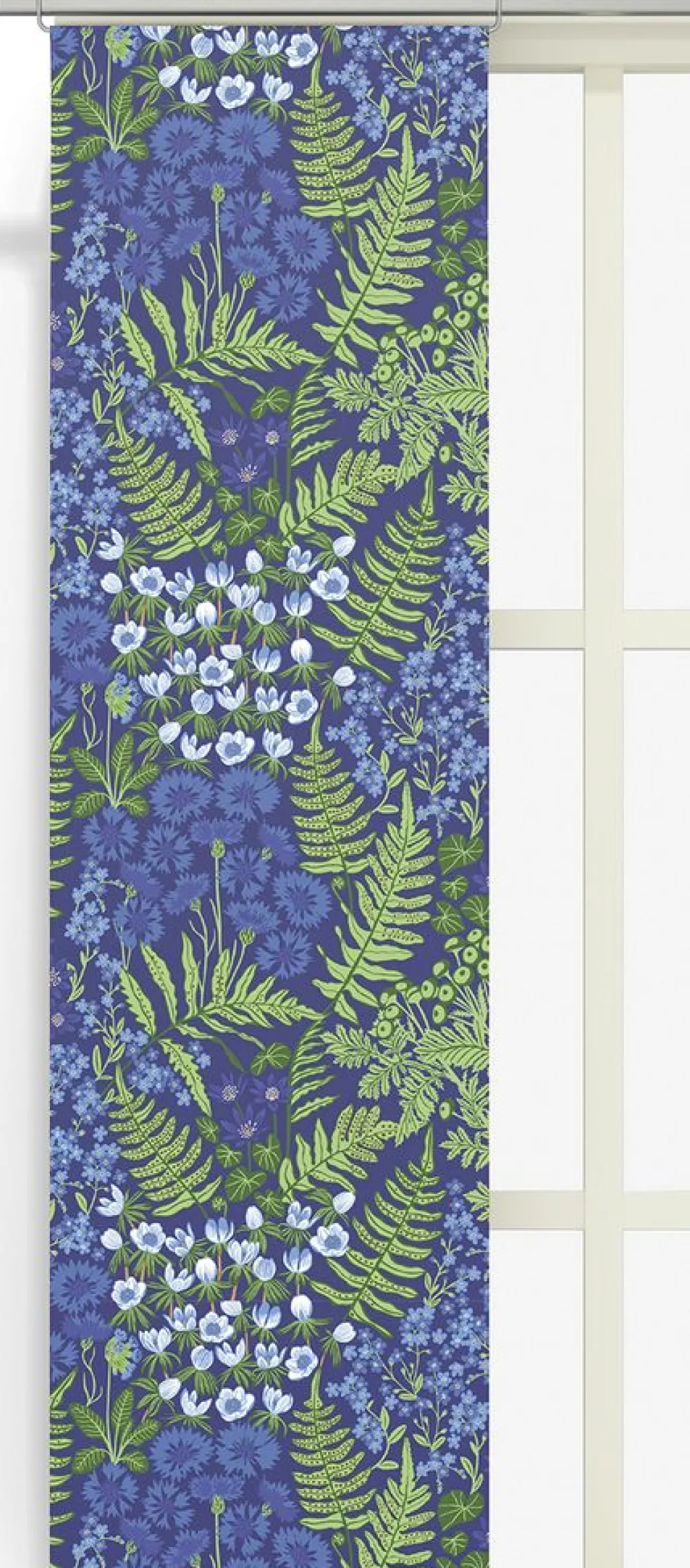 Arvidssons textil Panelgardiner|Blå Blom blå panelgardiner