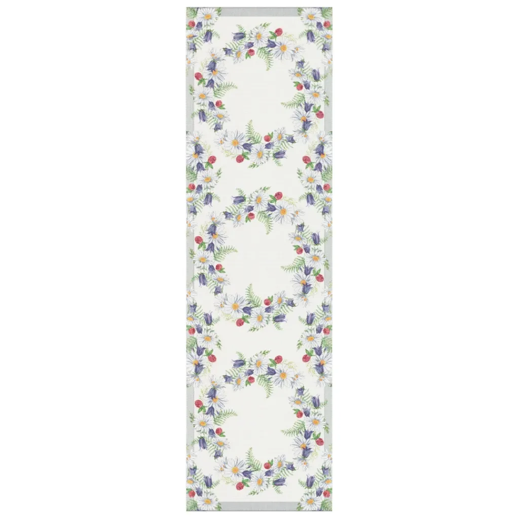 Ekelund Bordslöpare|Ekelund Löpare|Blomkrans löpare 35X120 - s Linneväveri
