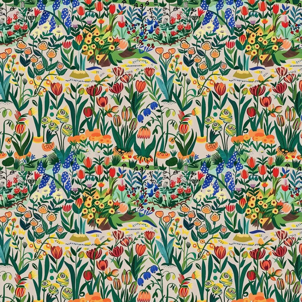 Nordisk Textil Gardintyger Mönstrade|Blomsterdröm tyg - En hyllning till vilda blommor i full blom