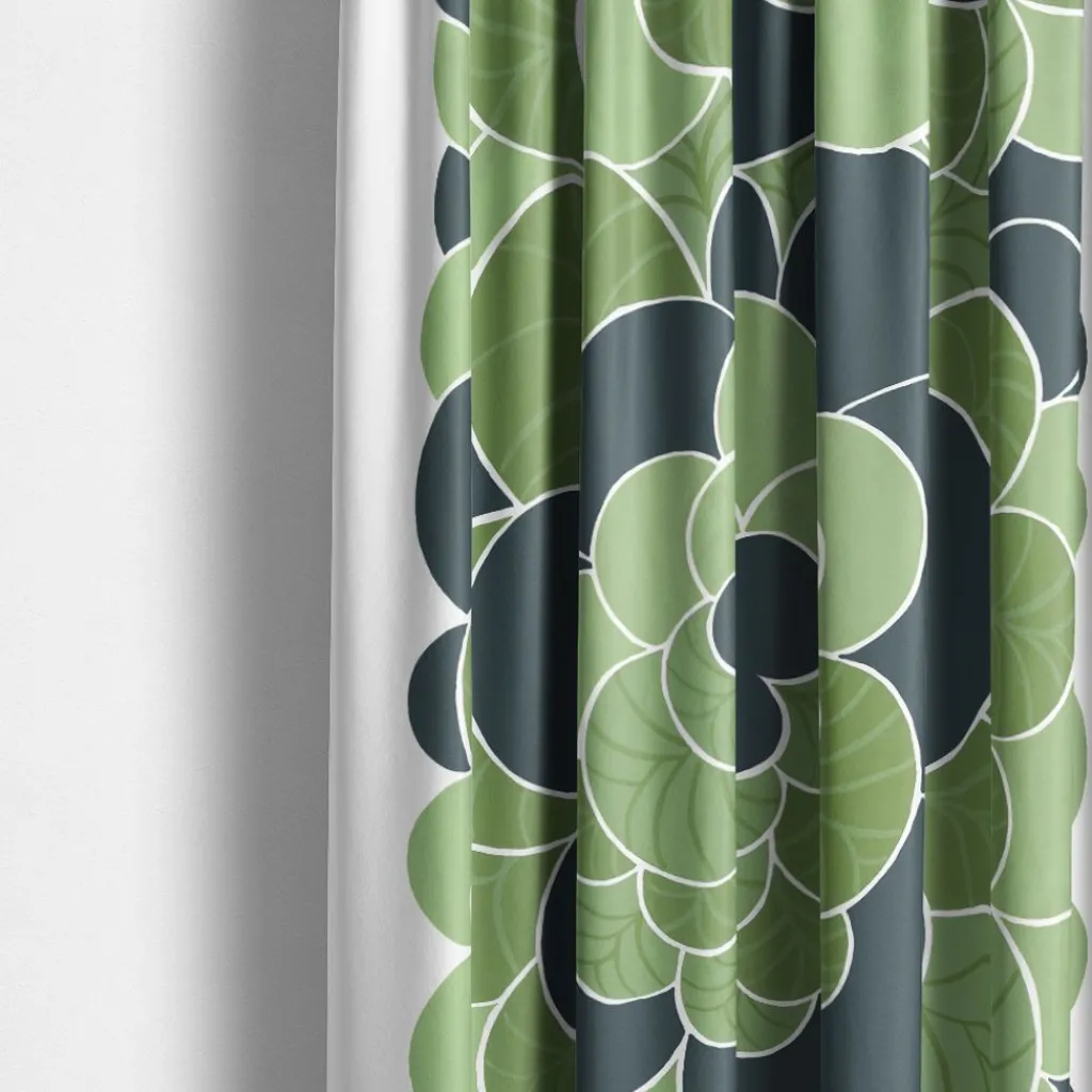 Arvidssons textil Gardintyger Mönstrade|Arvidssons Textil|Blomster grön tyg