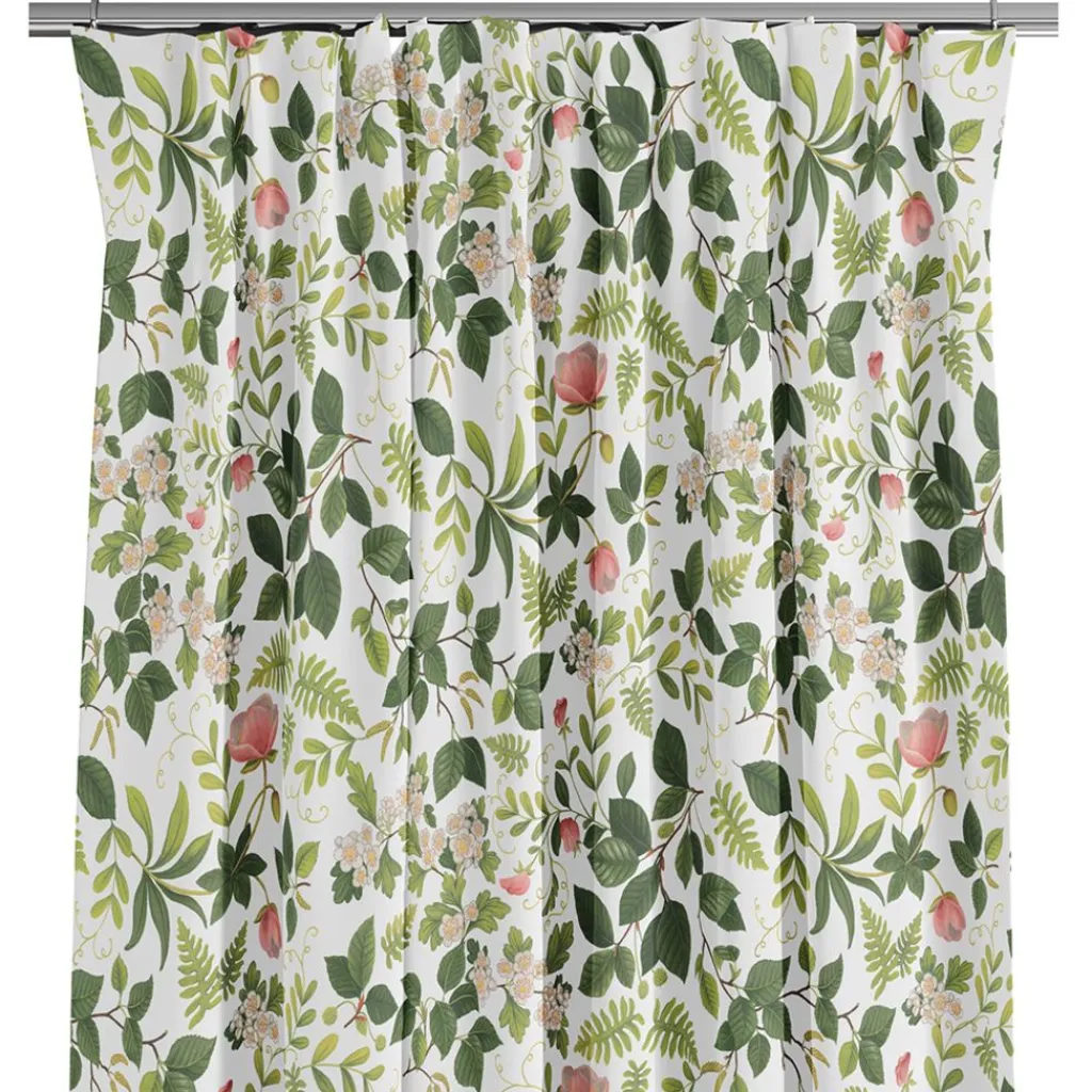 Arvidssons textil Gardiner Mönstrade|Blomsterlund grön - gardiner