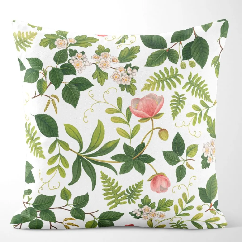 Arvidssons textil Mönstrade Kuddfodral|Blomsterlund grön - kuddfodral