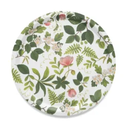 Arvidssons textil Brickor|Blomsterlund grön - rund bricka Ø31cm