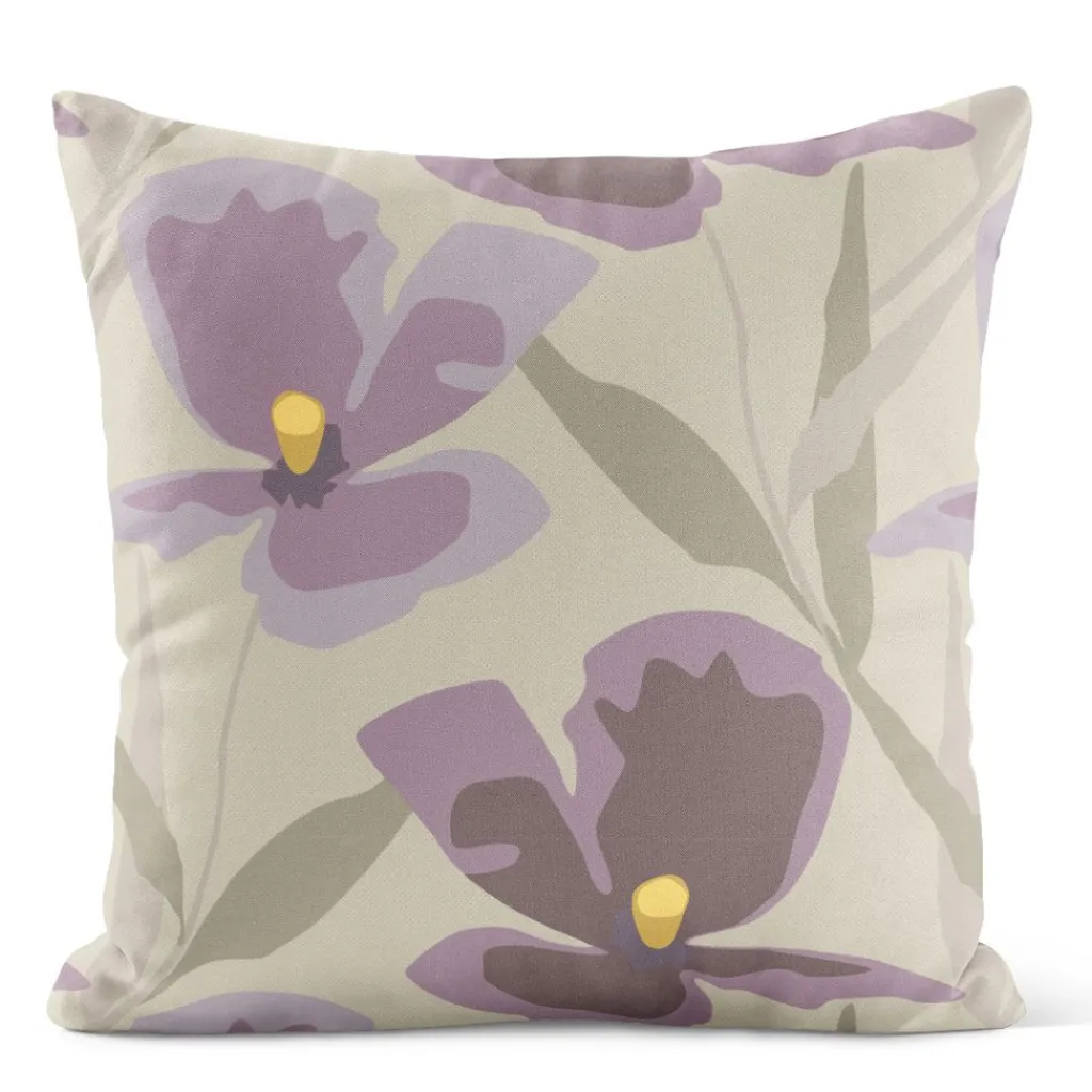 Arvidssons textil Mönstrade Kuddfodral|Blomsterskrud culla lila kuddfodral