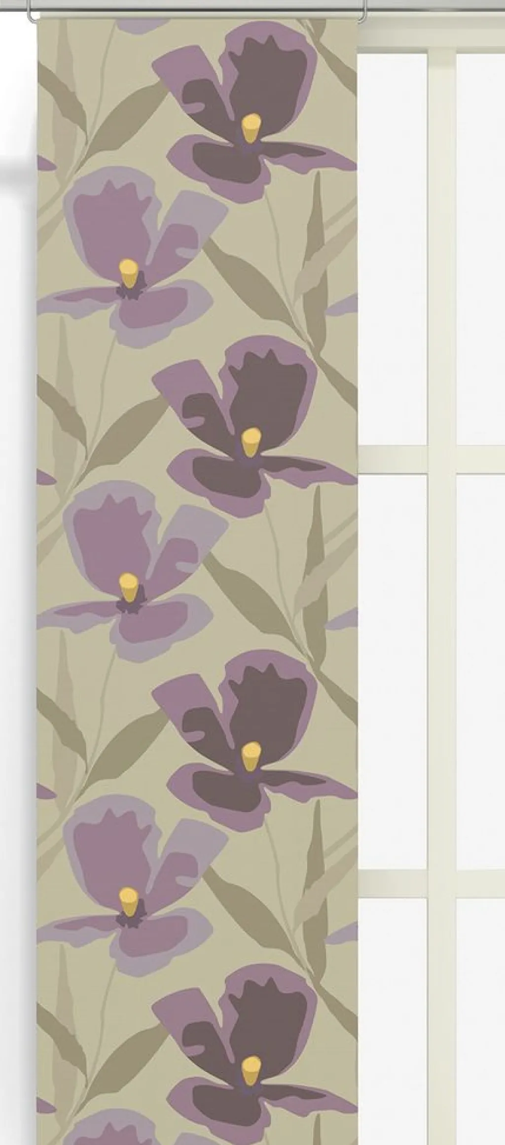 Arvidssons textil Panelgardiner|Blomsterskrud culla lila panelgardiner