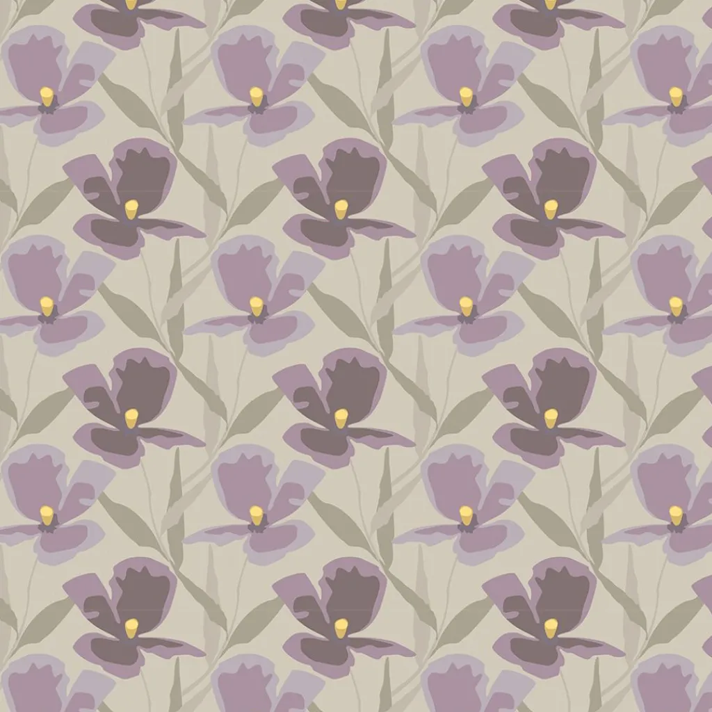 Arvidssons textil Gardintyger Mönstrade|Arvidssons Textil|Blomsterskrud culla lila tyg