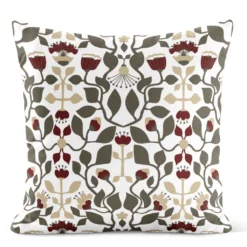 Arvidssons textil Mönstrade Kuddfodral|Blomstersnår brun kuddfodral