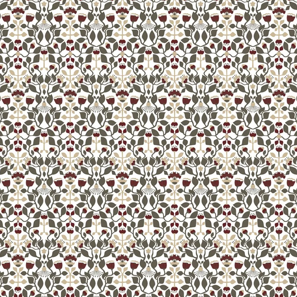 Arvidssons textil Gardintyger Mönstrade|Arvidssons Textil|Blomstersnår brun tyg