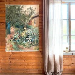 Svanefors Tygtavla|Blomsterträdgård 95x130 Tygtavla - Carl Larsson