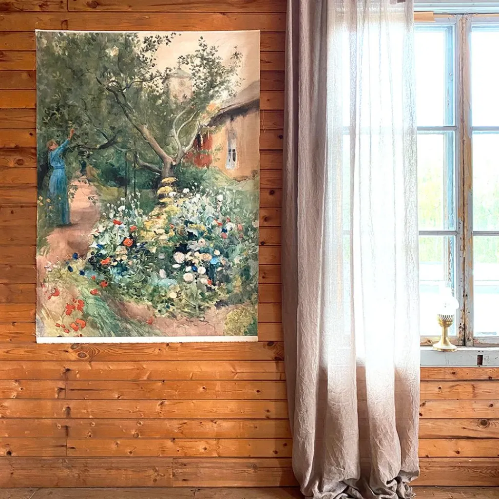 Svanefors Tygtavla|Blomsterträdgård 95x130 Tygtavla - Carl Larsson