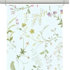 Arvidssons textil Panelgardiner|Blomsteryra ljusblå panelgardiner