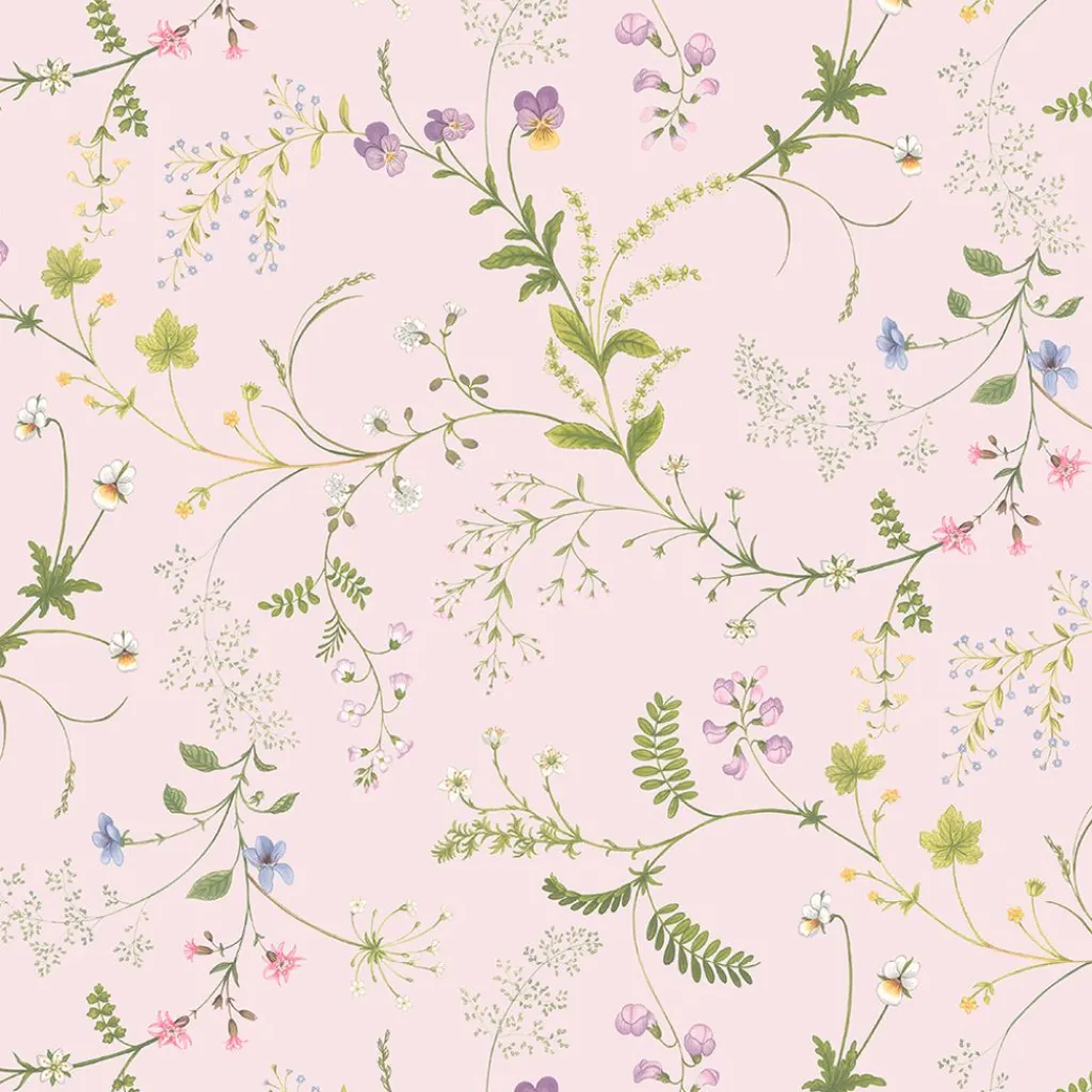 Arvidssons textil Gardintyger Mönstrade|Arvidssons Textil|Blomsteryra rosa blommigt tyg