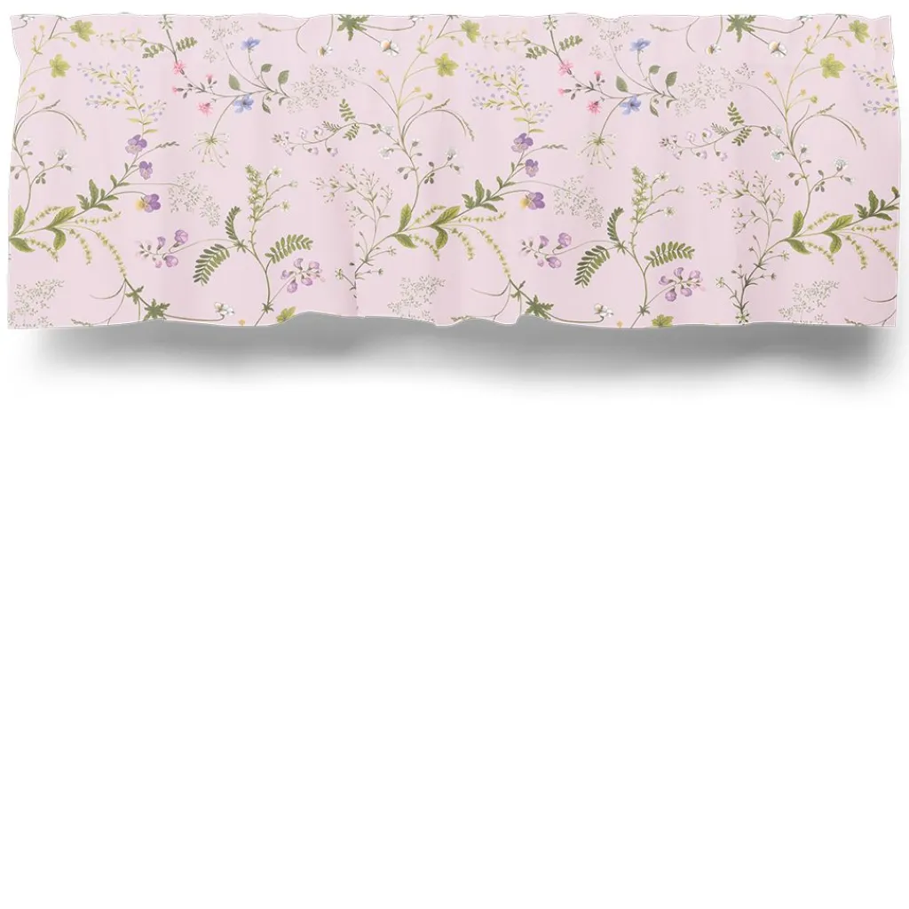 Arvidssons textil Gardinkappor Mönstrade|Blomsteryra rosa gardinkappa metervara