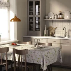 Arvidssons textil Bordsduk|Blomsteryra vit bordsduk