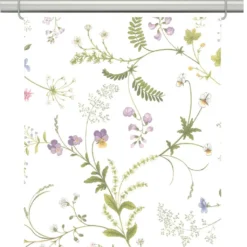 Arvidssons textil Panelgardiner|Blomsteryra vit panelgardiner