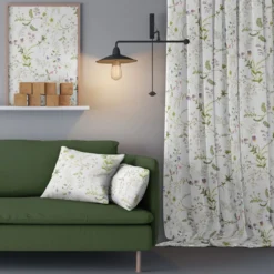 Arvidssons textil Gardintyger Mönstrade|Arvidssons Textil|Blomsteryra vit tyg