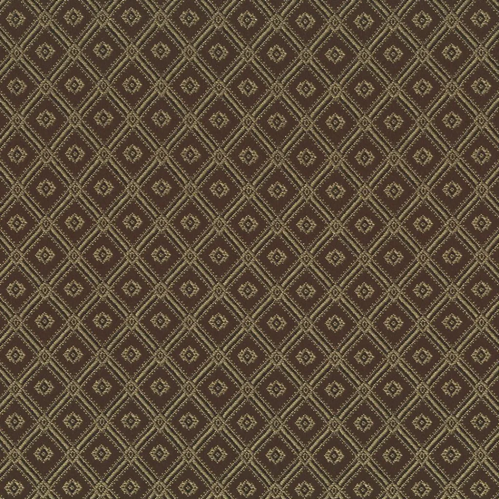 Nordisk Textil Rutiga Möbeltyger|Mönstrade Möbeltyger|Borgholm brun-guld - rutigt möbeltyg i klassisk stil