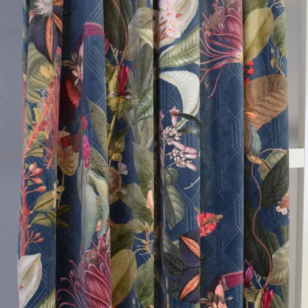 Gardiner Mönstrade|Sammetstyger|Botanic chic sammetsgardiner