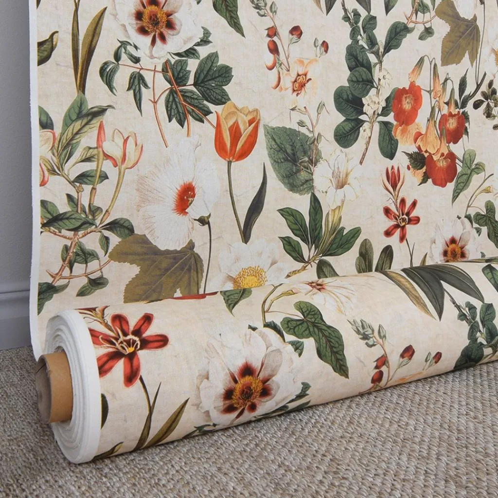 Nordisk Textil Gardintyger Mönstrade|Botany creme tyg