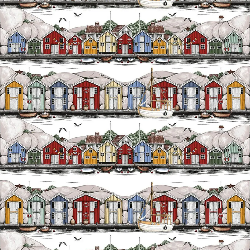 Arvidssons textil Arvidssons Textil|Bryggviken tyg med Smögens sjöbodar