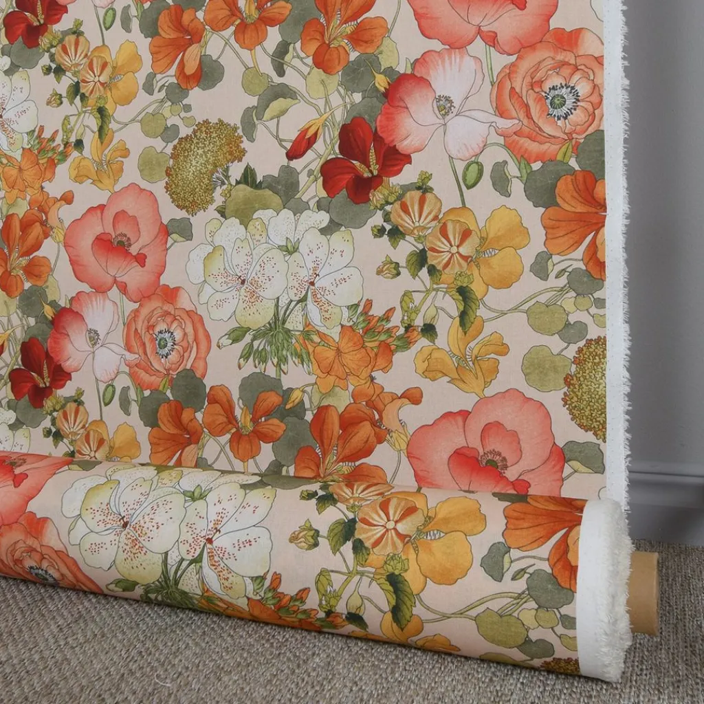 Nordisk Textil Gardintyger Mönstrade|Capucine orange gardintyg