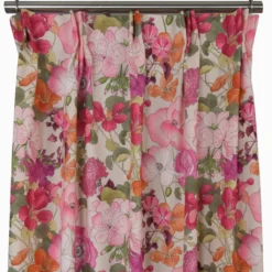 Nordisk Textil Gardiner Mönstrade|Capucine rosa gardiner – Färgstark blommig gardin