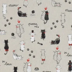 Barn Gardintyger Mönstrade|Barnmönster|Cats in love tyg med katter