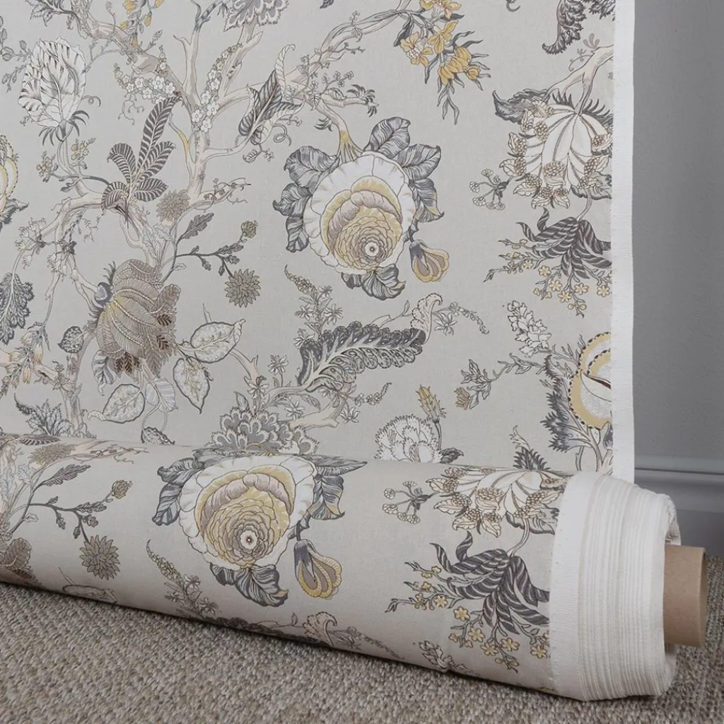 Nordisk Textil Gardintyger Mönstrade|Ceylan beige-gul tyg