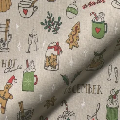 Gardintyger Mönstrade|Jultyger|Christmas doodle tyg
