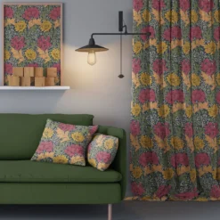 Nordisk Textil Gardiner Mönstrade|Chrysanthemum Bloom gardiner