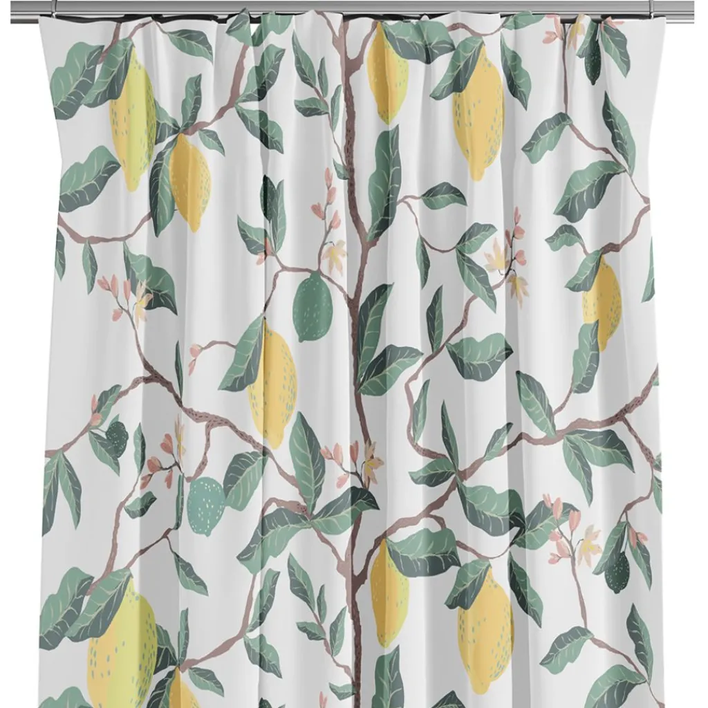 Arvidssons textil Gardiner Mönstrade|Citron grön gardiner