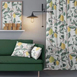 Arvidssons textil Gardintyger Mönstrade|Arvidssons Textil|Citron grön tyg