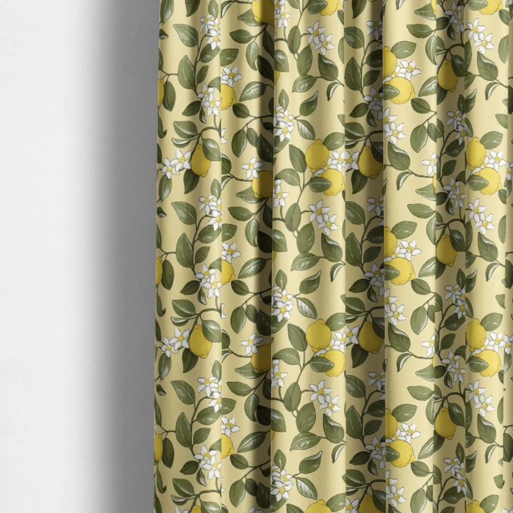 Arvidssons textil Gardintyger Mönstrade|Arvidssons Textil|Citronlycka gul tyg med citroner