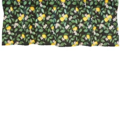 Arvidssons textil Gardinkappor Mönstrade|Citronlycka svart gardinkappa med citroner metervara