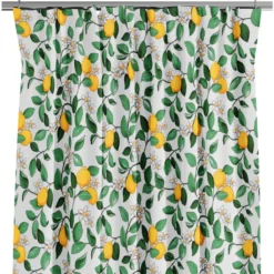 Arvidssons textil Gardiner Mönstrade|Citronlycka vit gardiner med citroner