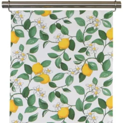 Arvidssons textil Panelgardiner|Citronlycka vit panelgardiner med citroner