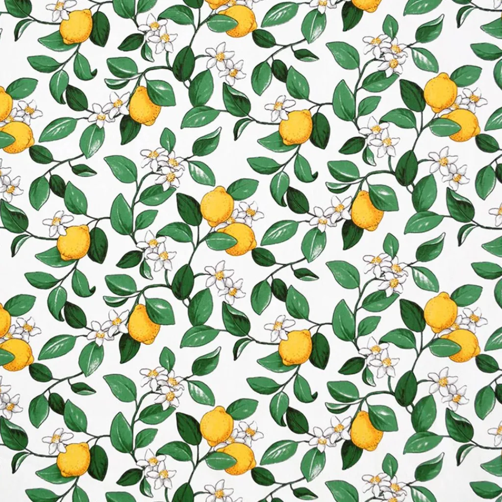 Arvidssons textil Arvidssons Textil|Textilvaxduk|Citronlycka vit textilvaxduk med citroner