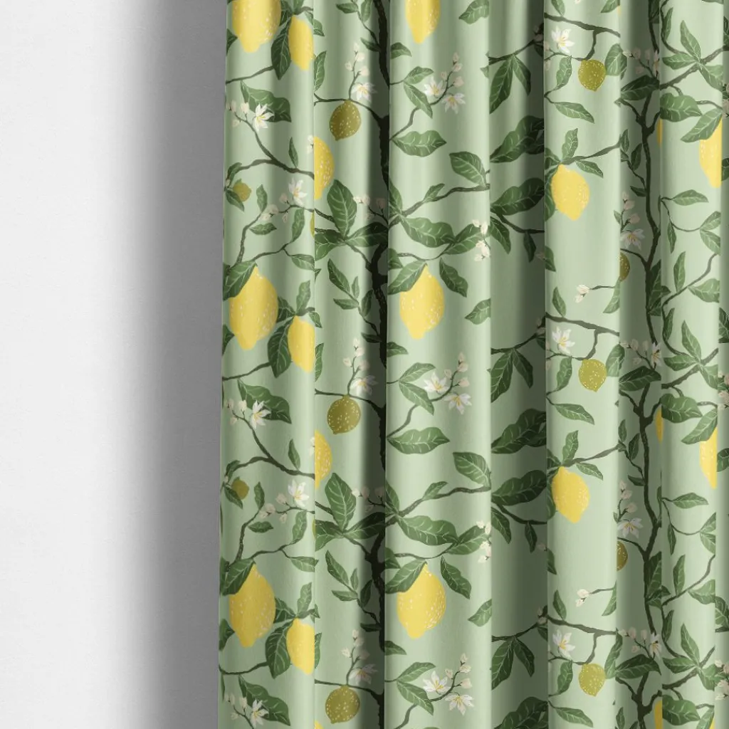 Arvidssons textil Gardintyger Mönstrade|Arvidssons Textil|Citronträd grön - tyg med citroner