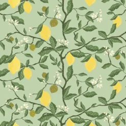 Arvidssons textil Gardintyger Mönstrade|Arvidssons Textil|Citronträd grön - tyg med citroner