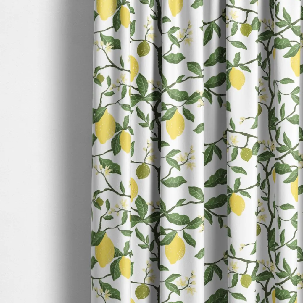 Arvidssons textil Gardiner Mönstrade|Citronträd gul - gardiner med citroner
