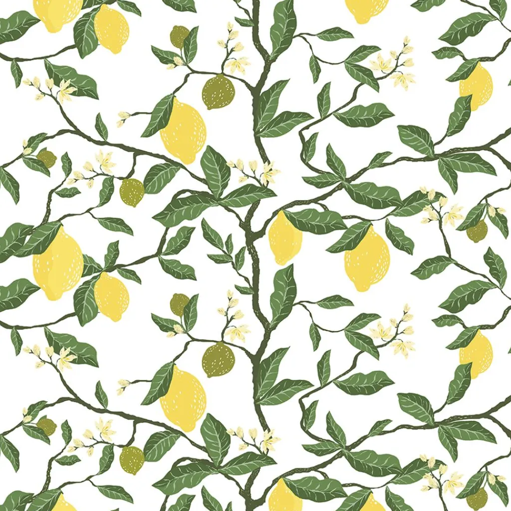 Arvidssons textil Mönstrade Kuddfodral|Citronträd gul kuddfodral